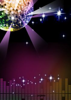 an abstract disco ball background with stars and lights