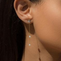 White Topaz Pearl Earrings                         – POPPY FINCH U.S. Cheap Pierced Pearl Drop Earrings, Simole Pearl Earrings, Luxury Linear Teardrop Earrings With Pearl Drop, Cheap White Crystal Earrings With Pearl Drop, Pearl Jewelry Wedding, Pearl Collection, Topaz Stone, Pearl Gemstone, Yellow Gold Earring