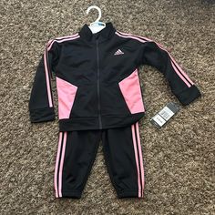 New 24 Months Toddler Girls Track Suit Adidas Pink Long Sleeve Sets, Sporty Fitted Adidas Sets, Adidas Pink Playwear Sets, Adidas Fitted Sets For Playwear, Adidas Fitted Playwear Sets, Adidas Pink Fitted Sets, Fitted Pink Adidas Sets, Adidas Pink Sets For Spring, Adidas Pink Spring Set