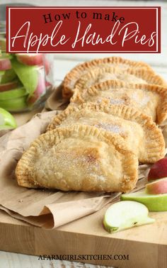 Apple Hand Pies with apple pie filling inside pie crust or biscuit dough. This apple pie recipe has homemade apple filling, hand pies can be frozen. Fried Apple Hand Pies, Fried Apple, Fried Apple Pies, Store Bought Pie Crust, Homemade Pie Crust, Homemade Apple Pie Filling, Hand Pie Recipes, Homemade Apple Pie, Apple Hand Pies