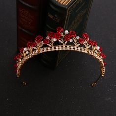 Crystal Tiaras For Women, Wedding Tiaras And Crowns For Women Tiaras For Girls Birthday Party Princess Crown Hair Accessories Bride Rhinestone Headband Tiara Party, Crystal Bridal Headband, Red Quince, Hair Clamp, Wedding Tiaras, Crystal Crown Wedding, Pageant Hair, Headband Women, Gold Tiara