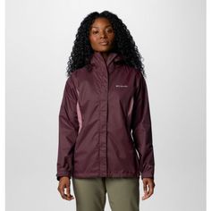 A waterproof, breathable, self-packable rain shell with full seam sealing, breathable mesh lining, and classic, versatile style. Columbia Jacket Women's, Jacket Columbia Woman, Columbia Soft Shell Jacket, Functional Red Moisture-wicking Outerwear, Columbia Sportswear, Versatile Style, Columbia, Mesh, Red