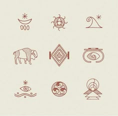 an image of different symbols on a white background