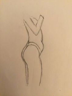 a pencil drawing of a woman's body in the shape of a dress on paper