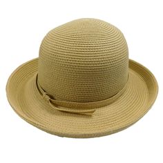 Up turned, kettle, brim hat with dome crown. Shapeable 3" wide brim. Soft cotton and polyester blend paper braid hat. Self-tie. UPF50+ sun protection hat. Packable, crushable travel hat. One size fits most. 65% paper straw, 15% polyester, 25% cotton. Lightweight Solid Color Brimmed Panama Hat, Lightweight Adjustable Solid Panama Hat, Kentucky Derby Upf 50+ Bucket Straw Hat, Lightweight Brimmed Sun Hat, Lightweight Hat With Curved Brim, Lightweight Solid Hat With Curved Brim, Lightweight Solid Color Hat With Curved Brim, Lightweight Brimmed Summer Hat, Kentucky Derby Bucket Hat With Upf 50+