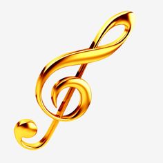 a golden treble on a white background