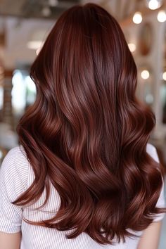 25 Chocolate Cherry Brown Hair Ideas for the Ultimate Luxurious Look Chocolate Cherry Brown Hair, Hair Color Cherry Coke, Cherry Brown Hair, Red Brown Hair Color, Hair Styles For Medium Hair, Styles For Medium Hair, Cherry Hair Colors, Brown Hair Ideas, Luxurious Chocolate