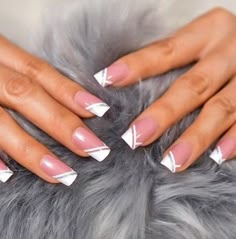 FREE SHIPPING ON ALL ORDERS OVER $35 FREE NAIL CUTTER WITH ALL ORDERS OF $50 OR MORE! Attention-getting, perfect glue on or press on nails! Fun for a special event or for every day wear.  Quick and easy to apply. A total of 24 nails in a variety of sizes to fit all nail sizes. Get the look of a salon manicure without the cost with our beautiful DIY nails! Color: French Dark Pink and White with Silver Glitter accents Length: Medium-Long   * (between Medium and Long) Shape: Square Sheen: Shiny/Gli Pink Simple Valentine Nails, Nails French Tip With Bow, Silver And White Nail Designs, French Manicure Nails Acrylic, White And Silver French Tip Nails, Dark Blue Nails With Silver, Black And Silver French Tip Nails, Light Pink And Silver Nails, French Tips With Bling