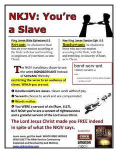 a poster with an image of two people holding hands and the words, n kjv you're a slave