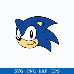 an image of sonic the hedge face on a white background with text that reads svg - png - dxf - eps