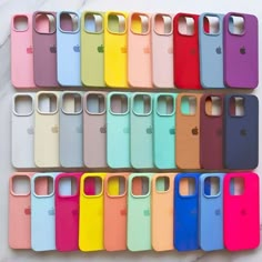 the iphone cases are all different colors and sizes, but they have no buttons on them