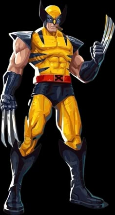 a drawing of wolverine from the animated movie, which was drawn in adobe and has been colored