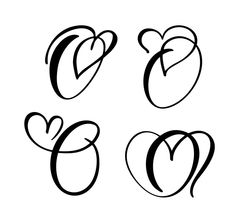 the letter g with hearts and arrows in black ink on a white background royalty illustration