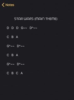 the star wars main theme is shown in black