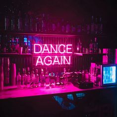 Dance Again Neon Sign Neon Rouge, Night Club Aesthetic, Nightclub Aesthetic, Nightclub Design, New Retro Wave, Clubbing Aesthetic, Handmade Wall Decor, Culture Club, Dive Bar