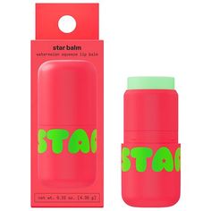 Star Balm is an ultra-cushiony, ultra-cute lip balm in four fun flavors. A little taste of Watermelon Squeeze: fresh, juicy, and sweet. Star Balm delivers long-lasting hydration with the help of shea butter, cocoa butter, and coconut oil—a powerful combo that keeps lips soft, smooth, and moisturized. Like a hug for your lips, these silky lip balms are here to help soothe chapped skin and minimize dryness. Explore the Star Balm collection and find your favorite flavors: Starfruit, Very Vanilla, Scarface Lip Balm, Star Face Lip Balm, Bubble Lip Balm, Cute Lip Balm, Preppy Skincare, Preppy Gifts, Sephora Skin Care, Perfect Skin Care Routine, Skin Care Items