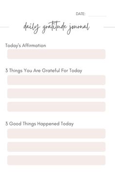 Gratitude journal Affirmation Journal Template, Simple Daily Journal Ideas, Night Journal Template, Journal Prompts Simple, Easy Daily Journal Ideas, Gratitude Journal Templates Printable Free, Free Printable Gratitude Journal Pages