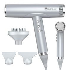 PRICES MAY VARY. 【2000W Powerful High-speed Motor, Super-fast Drying】 Slopehill professional hair dryer features an airflow of 26 m/s and a speed of 110,000 RPM, suitable for salon and home. Compact and stylish brushless hair dryers is more suitable for women. 【Bio Ceramic and Ion Hair Care Technology】 Ionic hair dryer delivers 30 million negative ions with a steady distribution, using 100 times/second of sophisticated temperature control. Static electricity is reduced with a blow dryer using fa Compact Hair Dryer, Blow Dryer Diffuser, Hair Dryer Diffuser, Salon Hair Dryer, Hair Diffuser, Ionic Hair Dryer, Professional Hair Dryer, Hair Dryers, Static Electricity