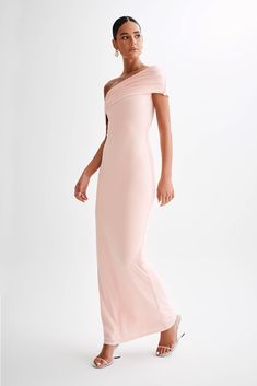 Skip the fomalitiesThe CASSANDRA Off Shoulder Slinky Maxi Dress exudes sophistication with a touch of allure. Its asymmetrical neckline adds a modern twist, framing the shoulders beautifully. With drop shoulders providing an elegant drape, this dress offers effortless charm. The ruched overlay adds texture and dimension, enhancing the silhouette with subtle intrigue. Lined for comfort and quality, and featuring a bodycon fit, the Cassandra is a versatile and chic choice for any occasion, ensuring you look and feel your best with every wear. Resort Accessories, Maxi Dress Sale, Elegant Drapes, Pink Maxi, Asymmetrical Neckline, Pink Maxi Dress, Swimwear Sale, Bridal Collection, Pale Pink