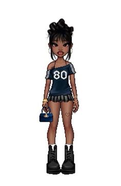 Everskies Black Outfit, Imvu Avatar Ideas, Black Bratz Doll, 2000s Outfit, Model Outfit, Teenage Girl Outfits