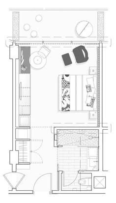 an overhead view of a living room and dining area in a small apartment with floor plans