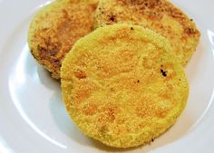 three fried food items on a white plate