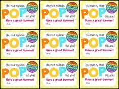 several different types of pop cards with words on them