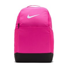 Grab your gear and get going with the Nike Brasilia Backpack. It has plenty of pockets to help you stay organized, including a sleeve to fit your laptop, side mesh pockets for water bottles, and a zippered pocket on the inside to keep small items secure. This product is made with at least 50% recycled polyester fibers. Haul loop at the top. Spacious main compartment. Padded, adjustable shoulder straps. Front zip pocket. Internal laptop sleeve. Dimensions: 18" H x 12" W x 7" D. Capacity: 24 L. Sh Soccer Shop, Gym Fits, Wide Width Shoes, Backpack Sport, Shop Fans, Stay Organized, Casual Sandals, Nike Outfits, Shoe Care