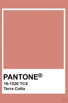 pantone's terra cota color is shown with the text pantone on it