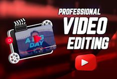 a video editing logo with the title professional video editing