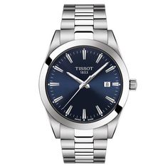 Inspired by a Tissot timepiece of the 1960's but especially designed for the active and modern man of today. The classic and elegant touch makes this watch suitable for any type of occasions. Tissot Gentleman, Tissot T Touch, Tissot Mens Watch, Gentleman Watch, Tissot Watches, Titanium Bracelet, Blue Watches, Tag Heuer, Watch Model