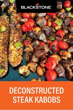 the cover of blackstone's book, deconstructed steak kabobs