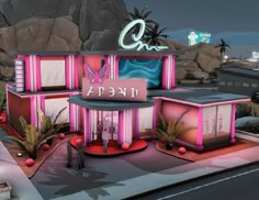 Butterfly Strip Club | Patreon Sims 4 Base Game Community Lot, Sims 4 Grass Wall, Sims Club Ideas, Sims 4 Nightclub Layout, Sims 4 Theme Park, Snb Bank Sims 4, Sims 4 Club Ideas, Sims Oasis Springs, Sims 4 Cc Community Lots