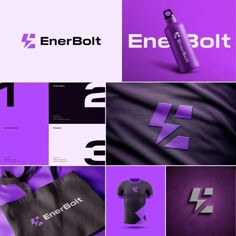 purple and black logos for energy bolt