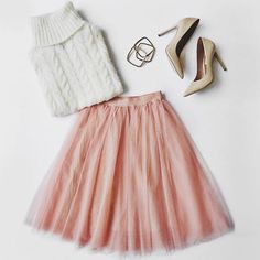 blushing belle ✨ #LULUSpartyperfect #ootn  #tulle #LOVELULUS _________________________  tap link in profile to shop. Blush Tulle Skirt, Mode Tips, Blazer Outfit, Fashion Mode, Designer Wear, Autumn Winter Fashion