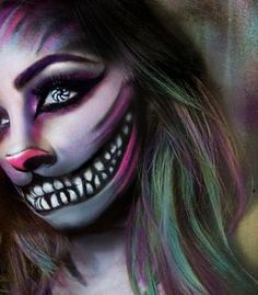 Cheshire Cat Makeup, Jaded Ldn, Carnaval Make-up, Cheshire Cat Costume, Halloween Make-up Looks, Cat Outfit, Horror Make-up, Cat Apparel, Special Fx Makeup