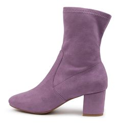 Careful Lilac Stretch Microsuede Ankle Boots. This boot is one to wear all winter! Featuring a soft micro-suede upper and sturdy block heel, these are suitable for both work and play. The simple and elegant design of these boots will mean you'll be able to find a million outfits to match! Metallic Sneakers, Ankle Boots Flat, Long Boots, Sandals For Sale, Boots And Sneakers, Flat Boots, Flat Sneakers, Sneaker Heels, Boots For Sale