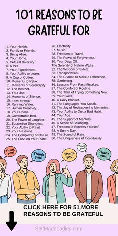 Infographic with title: 101 Reasons to Be Grateful For Gratitude Ideas, Manifestation Journaling, The Power Of Forgiveness, Practicing Gratitude, Gratitude List, Journaling Prompts, Daily Gratitude, Manifestation Journal, How To Manifest