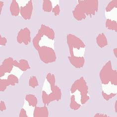 a pink and white animal print pattern on a light purple background, with spots in the shape of hearts