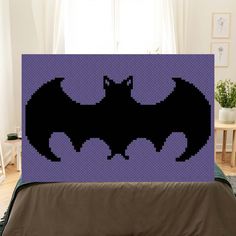 Just a Little Batty C2C Crochet Blanket Pattern C2c Crochet Blanket Pattern, Graphghan Crochet, Yarn Guide, Crochet Bat, C2c Crochet Blanket, Corner Crochet, Corner To Corner Crochet, Crochet Blanket Pattern, Corner To Corner