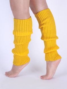 Amarelo  Collar  Tecido Simples Aquecedores de perna Embellished   Meias femininas Leg Drawing, Leg Warmers Outfit, Bug Costume, Leather Fingerless Gloves, Drawing Legs, Yellow Socks, Over The Knee Socks, Women Socks