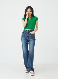 Product Detail Style : Casual Occasion : Back to school Material : Cotton, Denim Fit : Wide fit Cotton100 .prddescription table, .prddescription td, .prddescription th { border : 1px solid black; border-collapse : collapse; padding: 10px; } Size(Inch) Waist Hip Thigh Rise Hem Total Length S 13.0" 16.9" 9.8" 12.0" 8.9" 41.7" M 13.8" 17.7" 10.2" 12.4" 9.3" 42.5" L 14.6" 18.5" 10.6" 12.8" 9.6" 42.9" Size(CM) Waist Hip Thigh Rise Hem Total Length S 33 cm 43 cm 25 cm 30.5 cm 22.5 cm 106 cm M 35 cm 45 Wide Denim Pants, School Material, Neck Collar, Black Border, Asian Fashion, Denim Pants, South Korea, Short Sleeve Tee