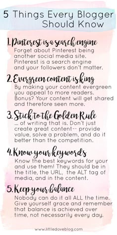 the 5 things every blogger should know