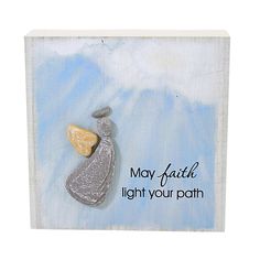 a greeting card with an image of a woman's profile and the words may faith light your path