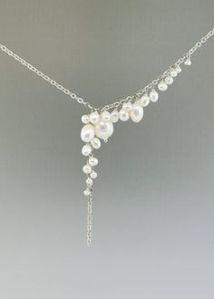 Asymmetrical Pearl Necklace - CG Sculpture and Jewelry