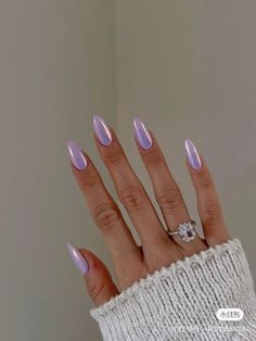 Маникюр Light Purple Nails, Lilac Nails, Fall Gel Nails, Purple Nail Designs, Lavender Nails, Modern Nails