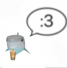 a shark with an ice cream cone in it's mouth next to a thought bubble