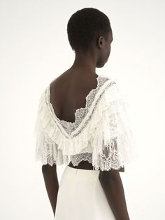 Find CHLOÉ Heritage V-neck Lace Top on Editorialist. Cropped heritage V-neck lace top crafted from a silk base with authentic floral lace trims made in France. Spring Getaway, White Lace Top, Top Crafts, Lace Trims, Flower Lace, Blue Springs, Summer Fabrics, Sandals For Sale, Neck Lace