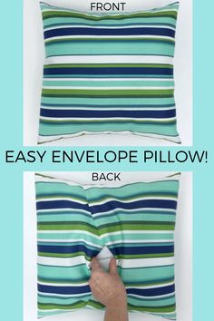 how to make an easy envelope pillow with no sewing machine and instructions on how to sew