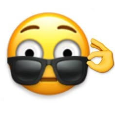 an emoticion with sunglasses on it's face and the eyeglasses in front of him